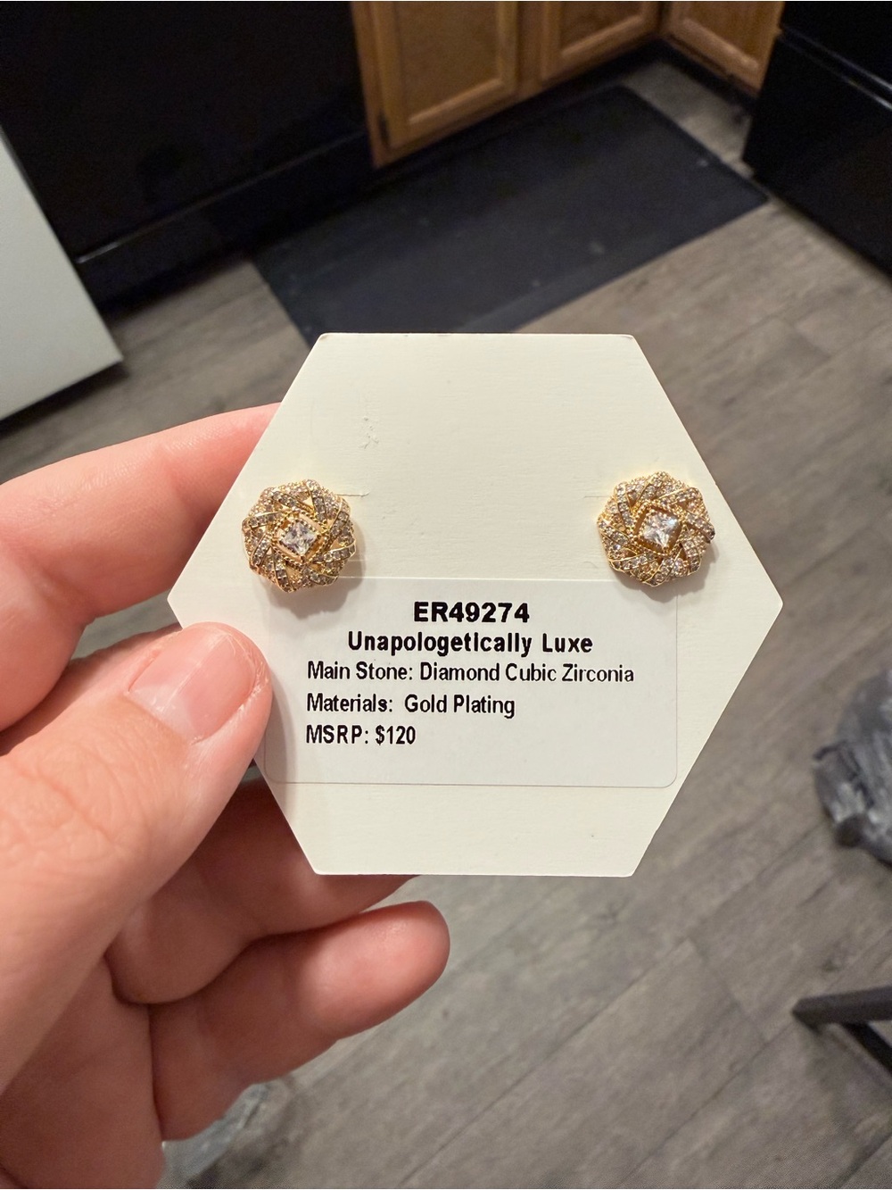 Unapologetically Luxe Gold Plated CZ Floral Stud Earrings